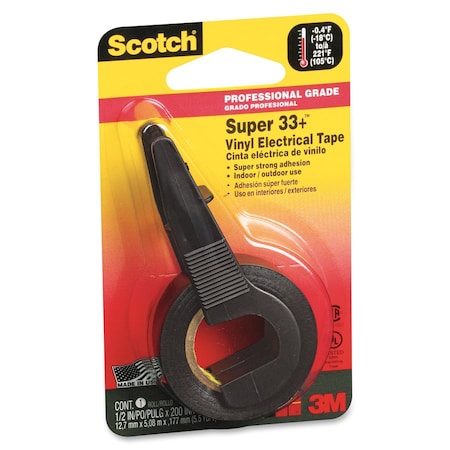 Scotch Electrical Tape, Plastic, 1/2"x200" , Black 194